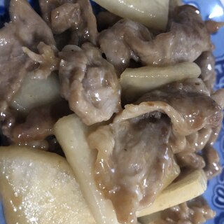 ご飯に合う！かぶと豚肉の甘辛炒め